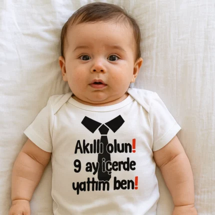 Akıllı Olun Dokuz Ay İçerde Yattım Ben Body Baskılı Zıbın