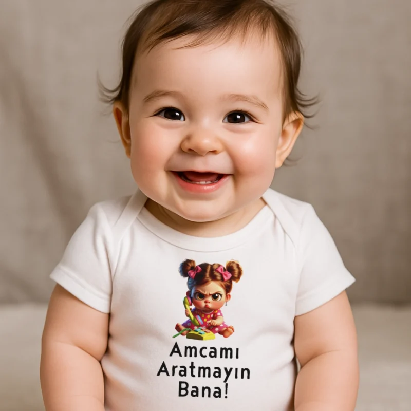 Amcamı Aratmayın Bana Kız Baskılı Zıbın