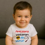 Amcasına Yaslanan Dik Yürür Baskılı Zıbın