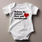 Babam Da Babam Seni Çok Seviyorum Baskılı Zıbın
