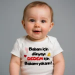 Babam İçin Dünyayı Dedem İçin Babamı Yakarım Body Baskılı Zıbın