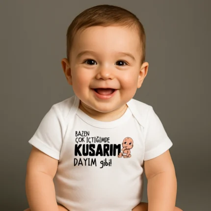 Bazen Çok İçtiğimde Kusarım Dayım Gibi Baskılı Zıbın