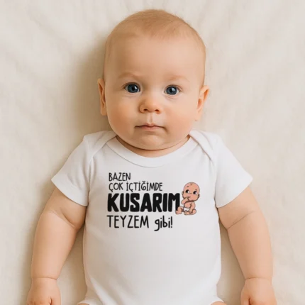 Bazen Çok İçtiğimde Kusarım Teyzem Gibi Baskılı Zıbın
