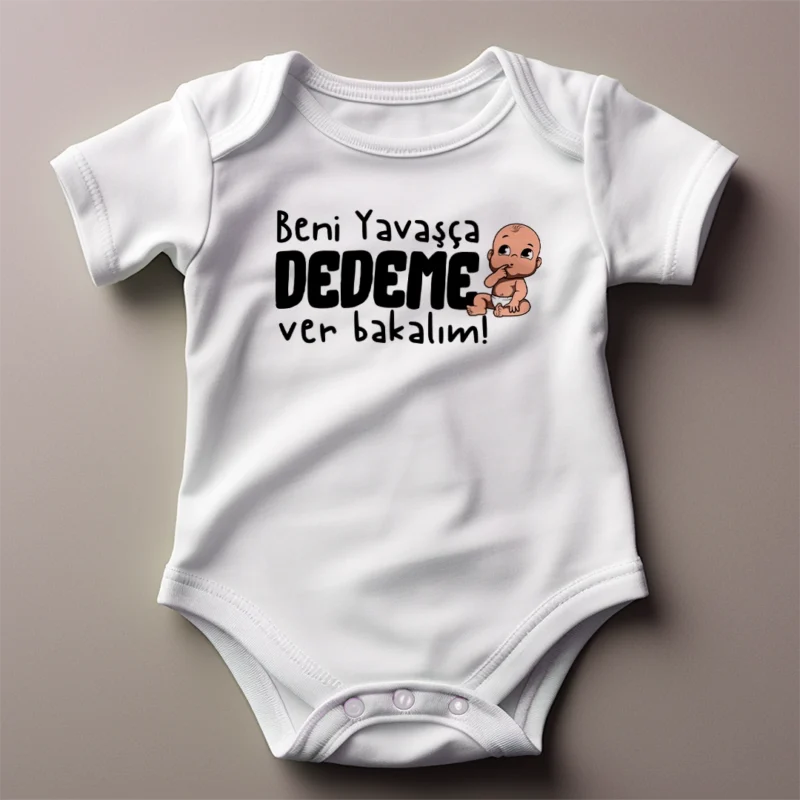 Beni Yavaşça Dedeme Ver Bakalım Baskılı Zıbın