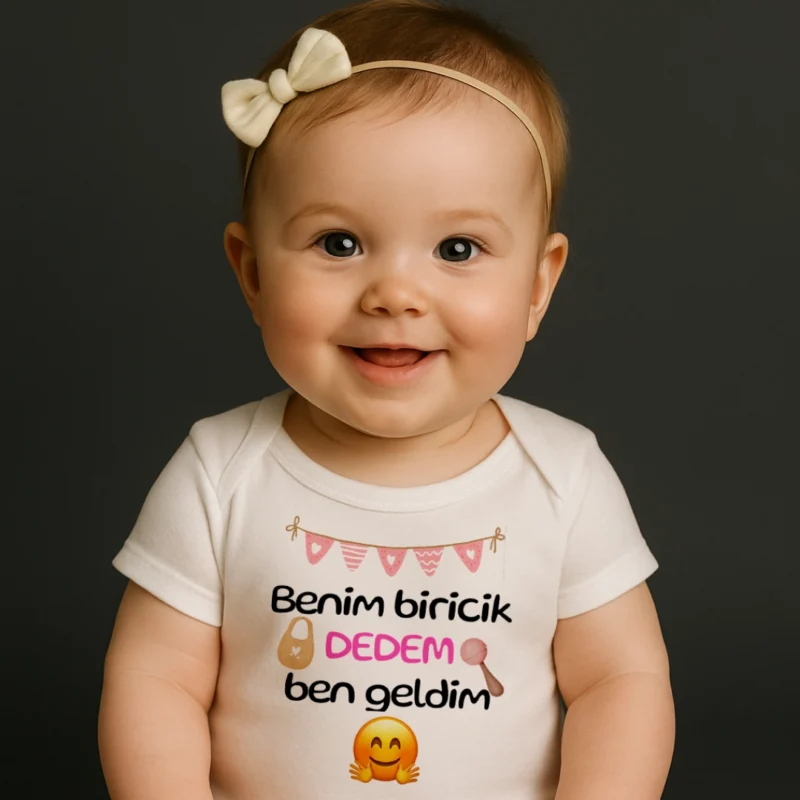 Benim Biricik Dedem Kız Baskılı Zıbın