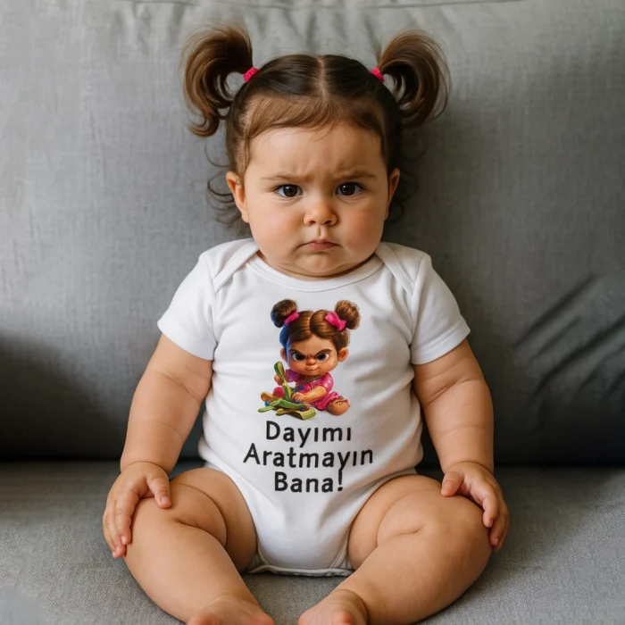 Dayımı Aratmayın Bana Kız Baskılı Body Baskılı Zıbın
