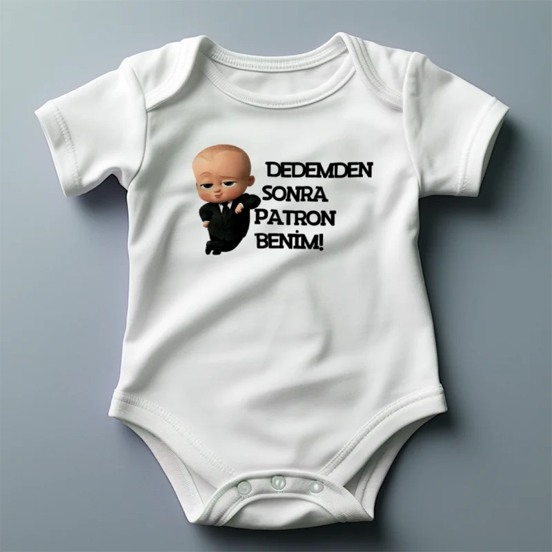 Dedemden Sonra Patron Benim Erkek Baskılı Zıbın