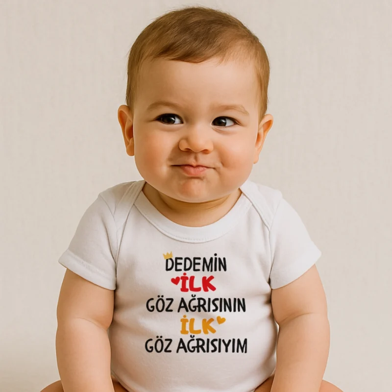 Dedemin İlk Göz Ağrısının İlk Göz Ağrısıyım Baskılı Zıbın