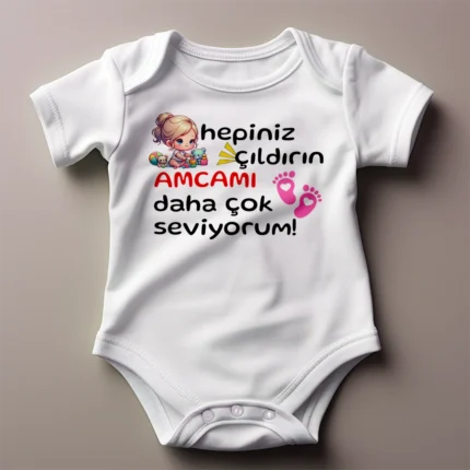 Hepiniz Çıldırın Amcamı Daha Çok Seviyorum Sarışın Kız Baskılı Zıbın