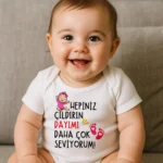 Hepiniz Çıldırın Dayımı Kız Bebek Baskılı Zıbın