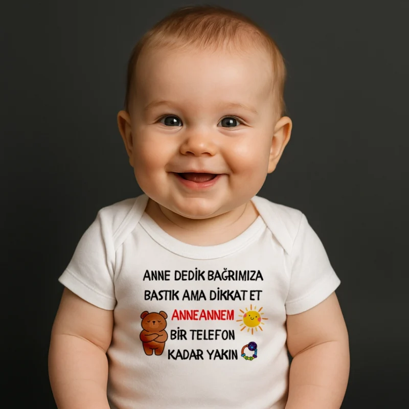 Anne Dedik Anneannem Ayıcık Baskılı Zıbın