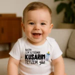 Bazen Çok İçtiğimde Kusarım Teyzem Gibi Biberon Baskılı Zıbın