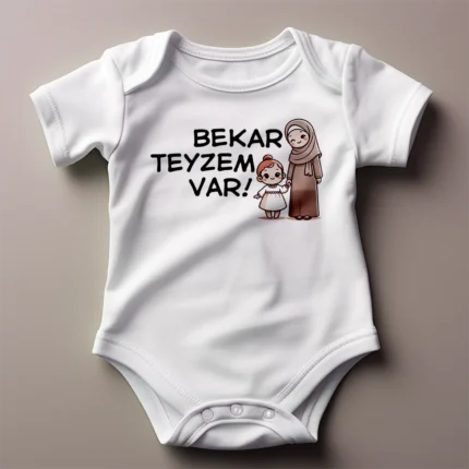 Bekar Teyzem Var Kız Çocuk Tesettürlü Baskılı Zıbın