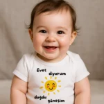 Evet Diyorum Doğdu Güneşim Baskılı Zıbın