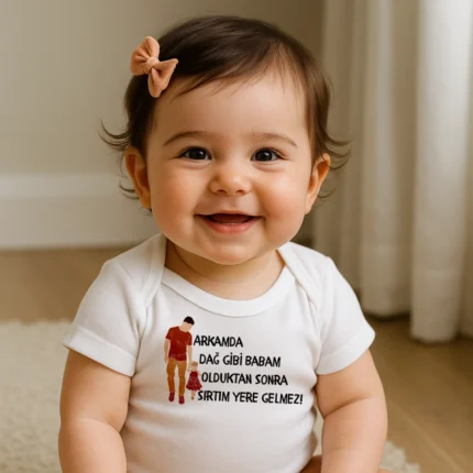 Arkamda Dağ Gibi Babam Baskılı Zıbın