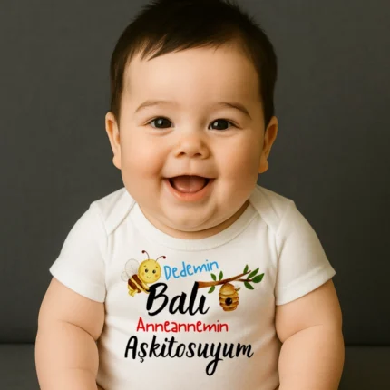 Dedemin Balı Anneannemin Aşkitosuyum Baskılı Zıbın