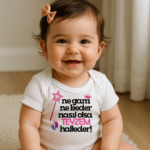 Ne Gam Ne Keder Nasıl Olsa Teyzem Halleder Taç Baskılı Zıbın