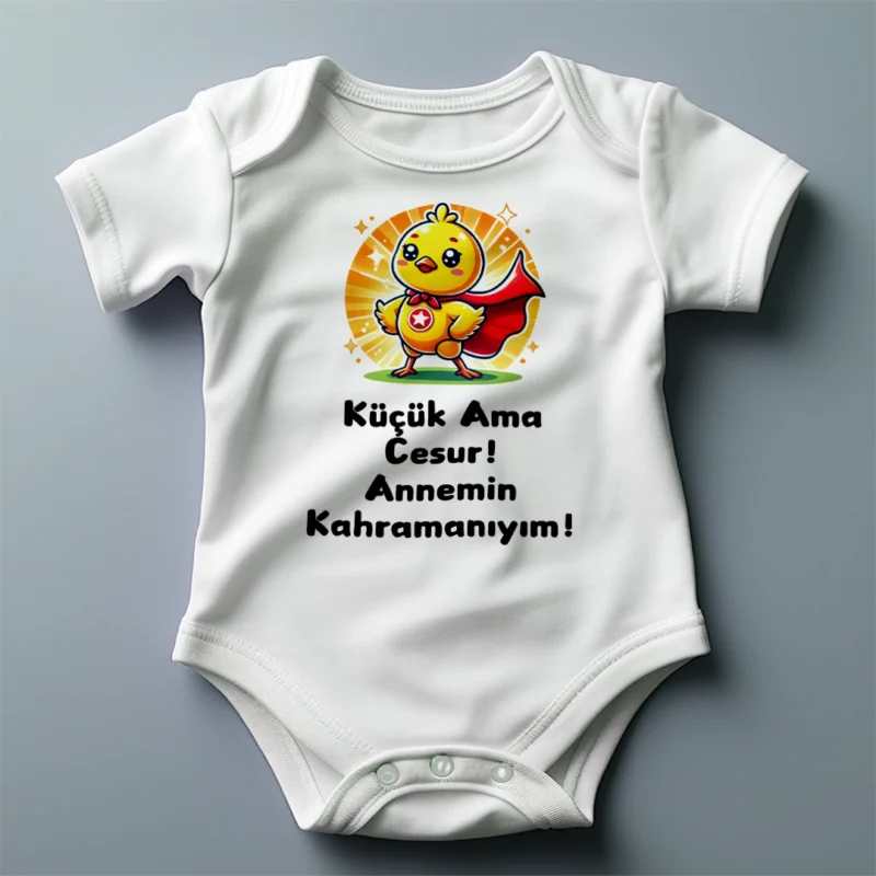 Anne Kahramanı Civciv Baskılı Zıbın