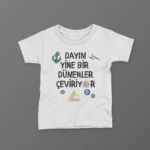 Dayım Yine Bir Dümenler Çeviriyor Kısa Kollu Tişört 0-1 Yaş