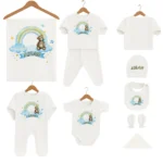 İsme Özel Hastane Çıkış Seti Ayıcık Gökkuşağı Bulut İsimli