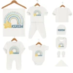 İsme Özel Hastane Çıkış Seti Gökkuşağı Sarı Yıldız