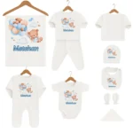 İsme Özel Hastane Çıkış Seti Mavi Balon Ayıcık Kuş