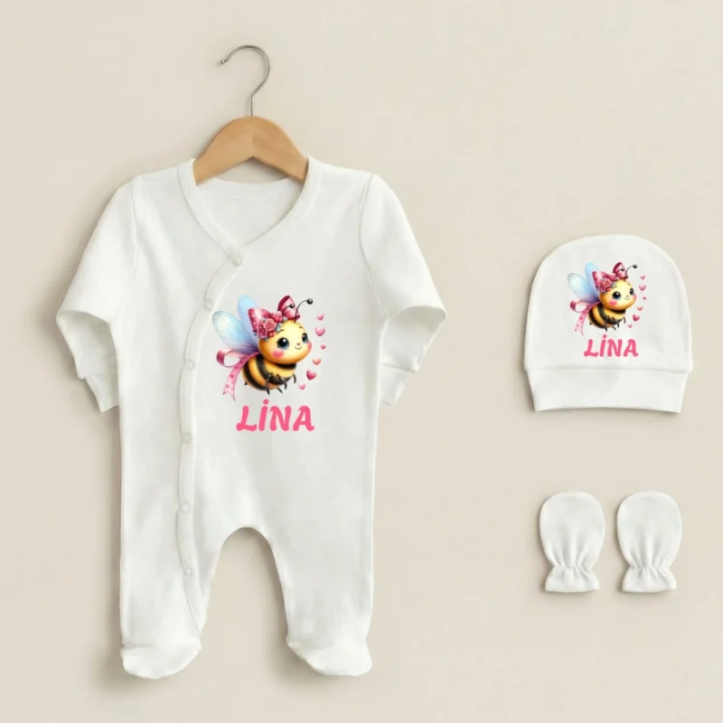 3lu Tulum Set Ari Deseni Baskili