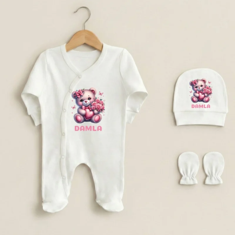 3lu Tulum Set Sevimli Desenli Ayicik