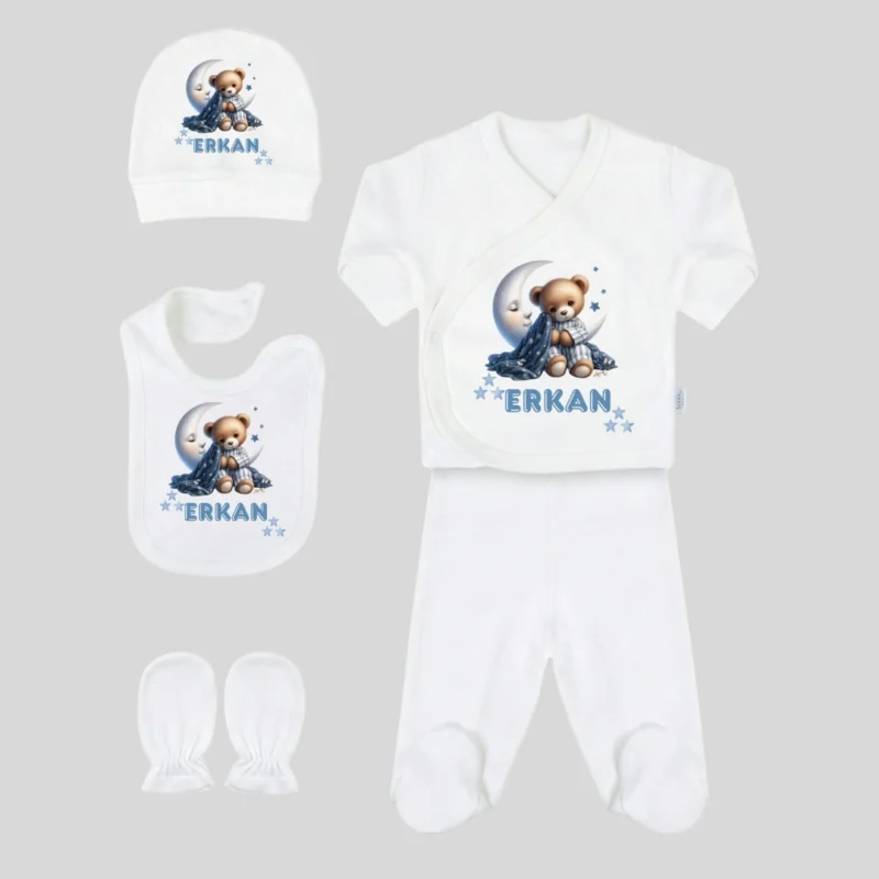 5li Hastane Cikis Seti Ayicik ve Ay Dede Baskili