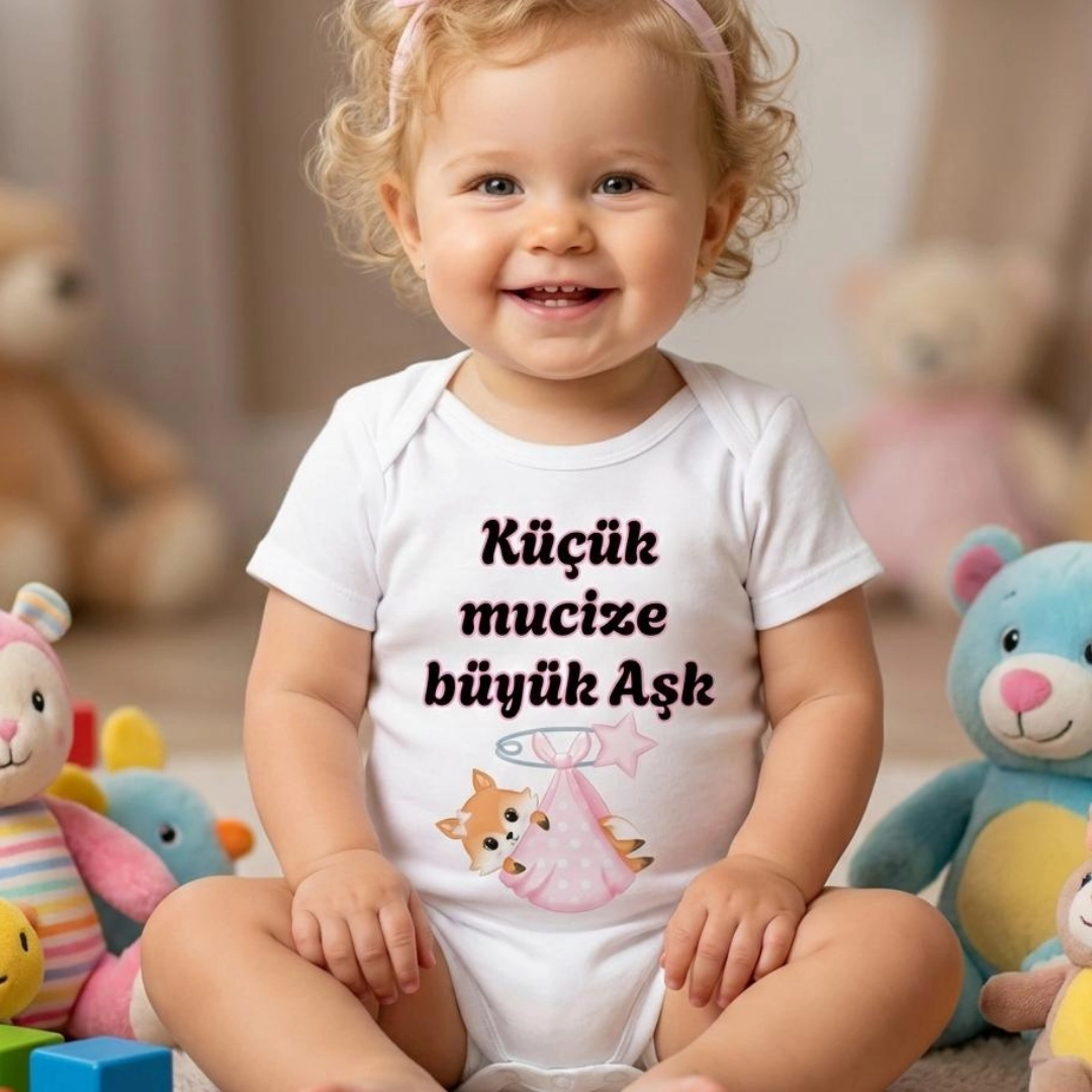 Baskili-Bebek-Zibin-Citcitli-Body.webp Küçük Mucize Baskılı Bebek Zıbın Çıtçıtlı Body - Görsel 1