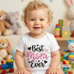 Best Mom Ever Pembe Baskılı Bebek Zıbın Çıtçıtlı Body