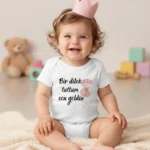 Bir Dilek Tuttum Sen Geldin Kız Baskılı Bebek Zıbın Çıtçıtlı Body