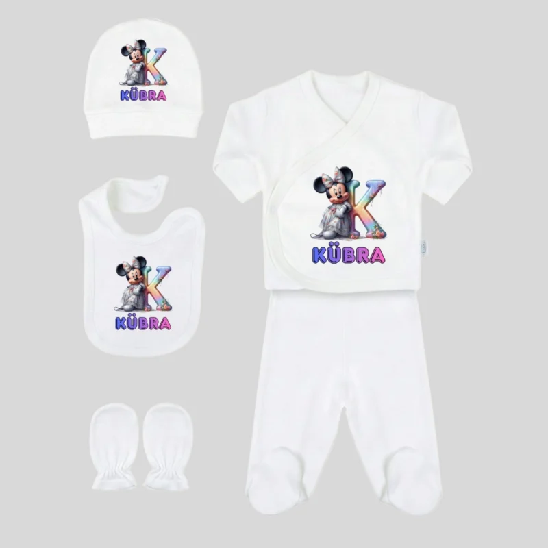 Minnie Mouse Baskili 5li Hastane Cikis Seti