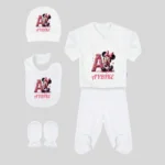 Minnie Mouse Harf Motifli 5'li Hastane Çıkış Seti (2)