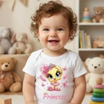 Princess Tweety Baskılı Bebek Zıbın Çıtçıtlı Body
