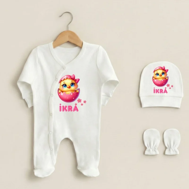 Uclu Tulum Set Sevimli Civciv Baskili