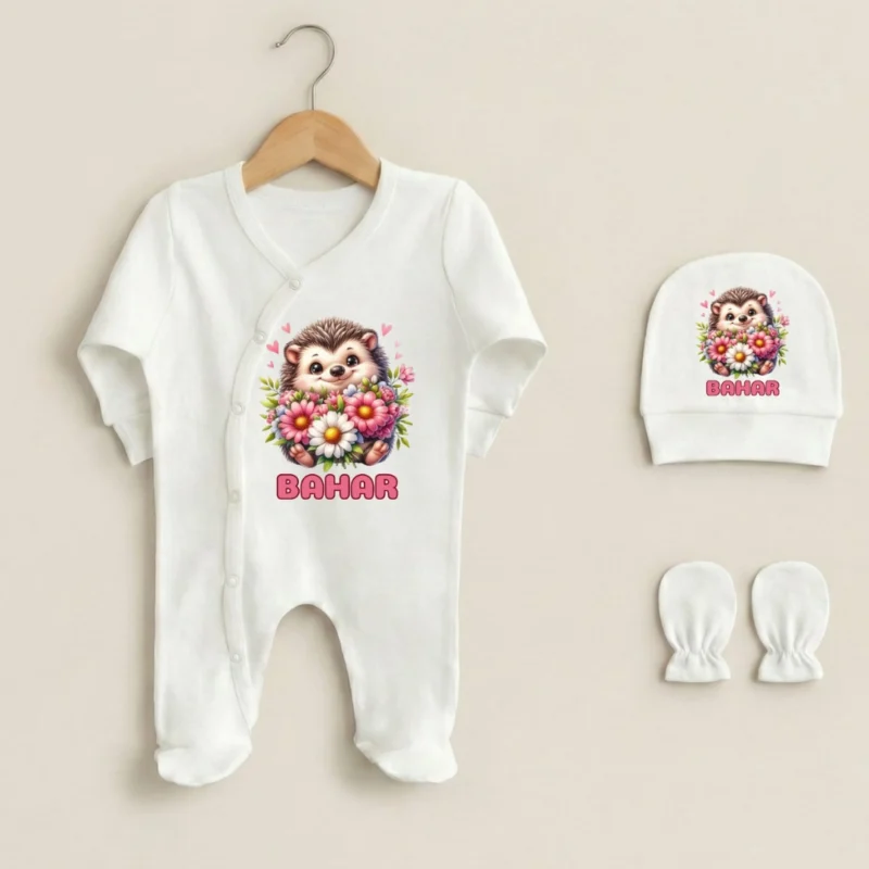 Uclu Tulum Set Sevimli Kirpi Desenli