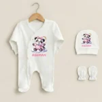 Üçlü Tulum Set Sevimli Panda Desenli