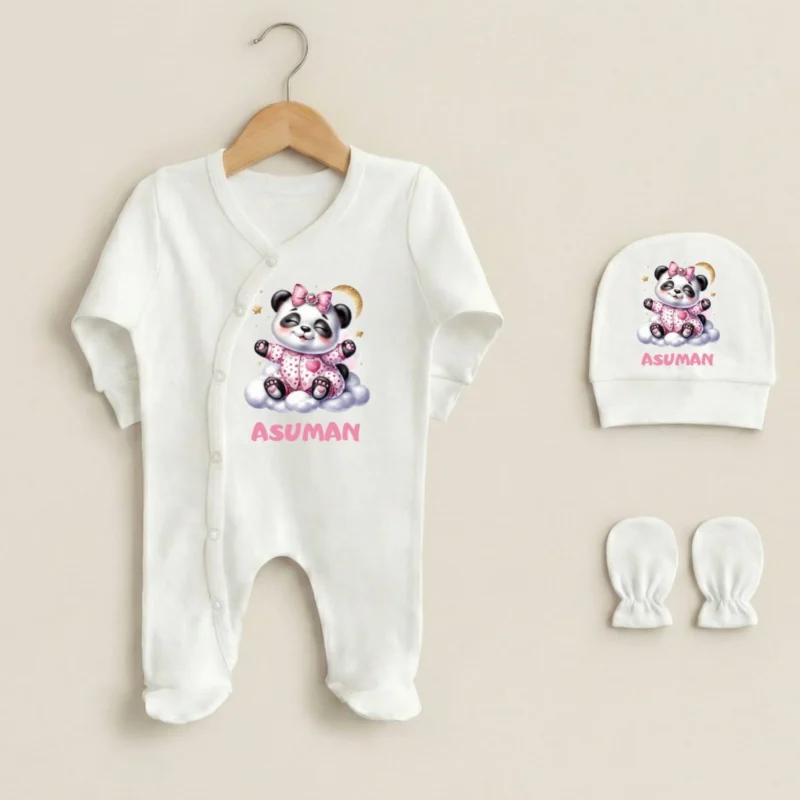 Uclu Tulum Set Sevimli Panda Desenli