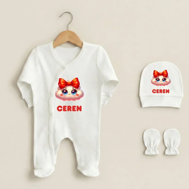 Uclu Tulum Set Tokali Bulut Baskili