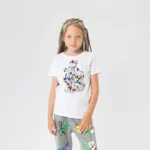 Dalmaçyalı Köpekler Renkli Gözlüklü Baskılı Kız Çocuk Tişörtü