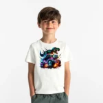 Erkek Çocuk Monster Araba Baskılı Tişört – Yarış Arabası Çocuk Tişört