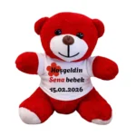 Kişiye Özel Baskılı Kırmızı Peluş Ayıcık