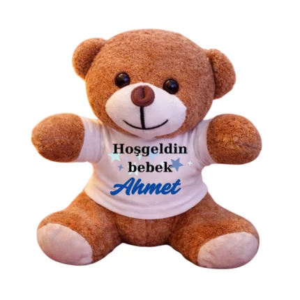 Kişiye Özel Baskılı Koyu Kahve Peluş