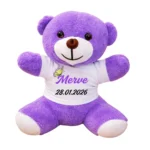 Kişiye Özel Baskılı Mor Peluş Ayıcık