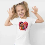 Kız Çocuk Taş Devri Fred ve Wilma Baskılı Tişört