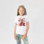 Love Teddy Bear Baskılı Kız Çocuk Tişörtü