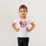 Sevimli Köpek Yavrusu Kız Çocuk Tişört