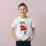 Tom ve Jerry Kovalamaca Baskılı Çocuk Tişörtü