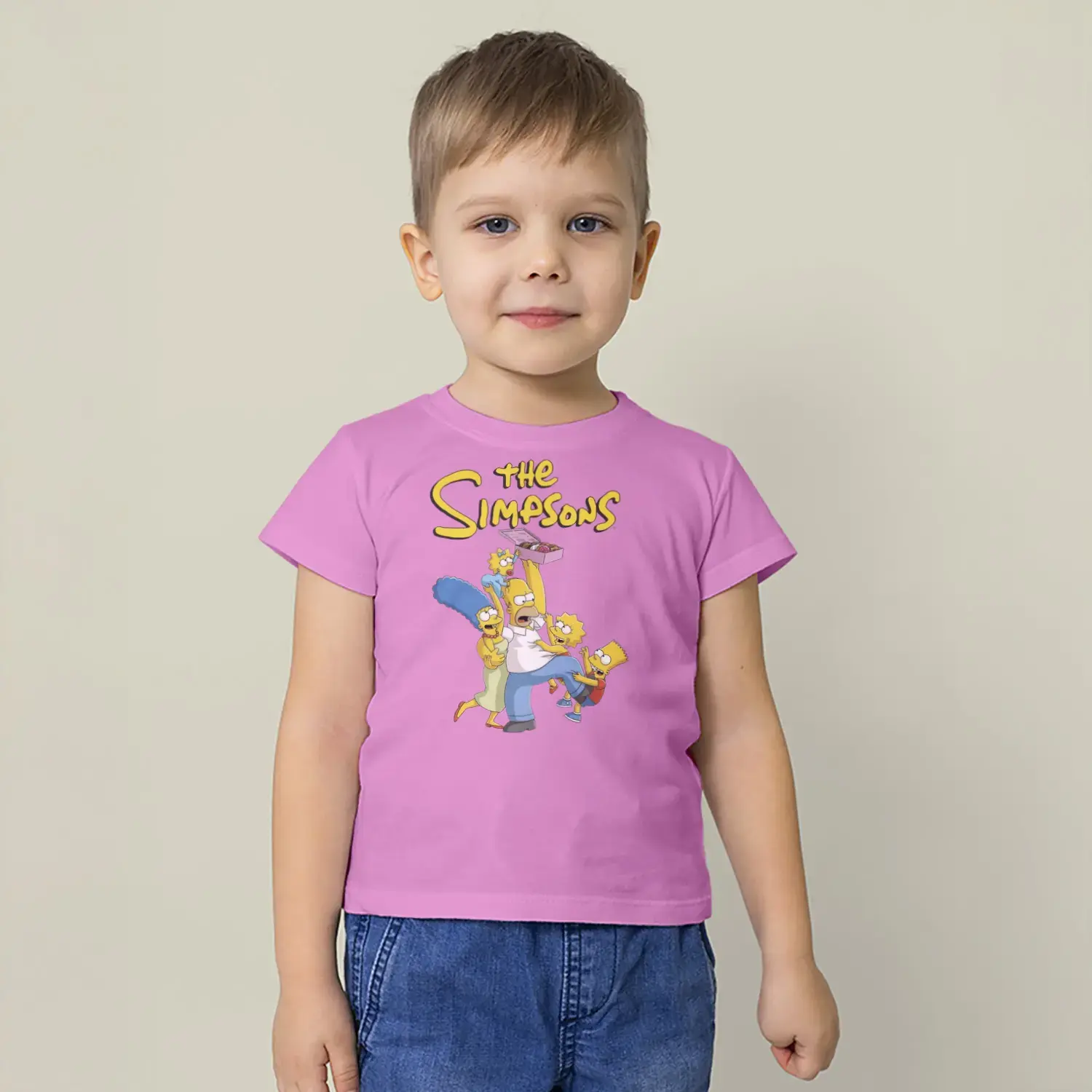 Sarı Aile Eğlence Baskılı Erkek Çocuk Tişört